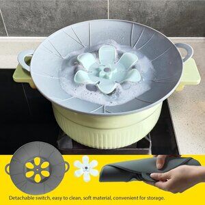 Boil Over Spill Stopper, Silicone Pot Lid, 10.24" Spill Stopper, Microwave Splat